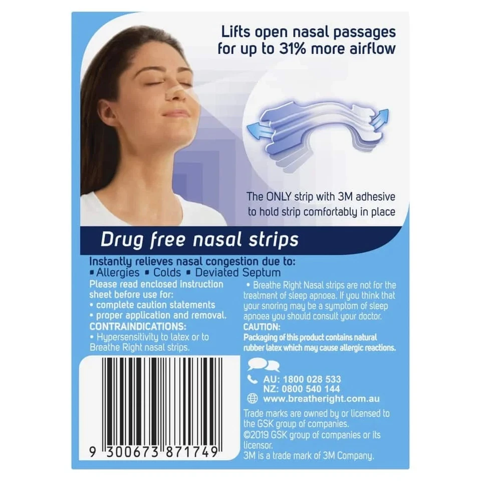 Breathe Right Nasal Strips Clear Large | 30 Pack - image 2 of 3