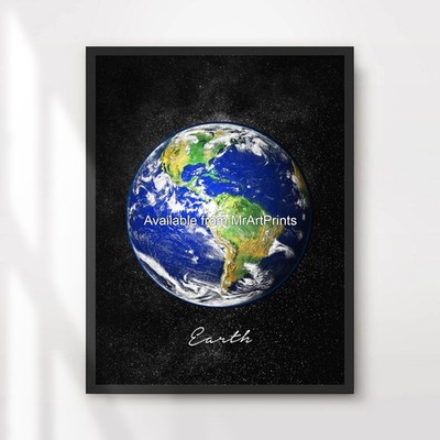 Planet Erde Kunstdruck Poster Milchstraße Sonnensystem Weltraum Bild A4 A3 A2 A1