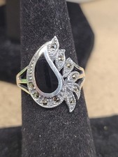 Sterling Silver Marcasite Ring Size 7