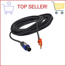 Rockville RSB17 35 Foot Speakon to Banana Speaker Cable, 16 Gauge, 100% Copper,