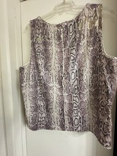 Woman’s Snakeskin Sequence Top Sleeveless Hook and Eye Closure 4x Plus Size