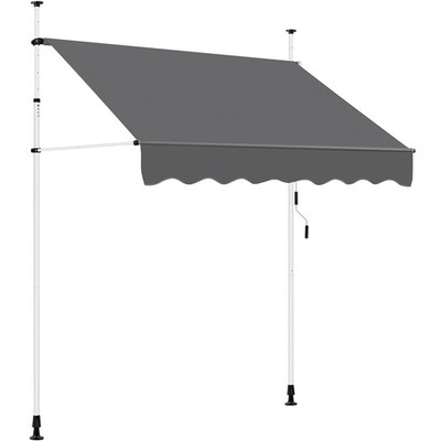 Manual Retractable Awning 78x118 Outdoor Sunshade Shelter Portable Canopy