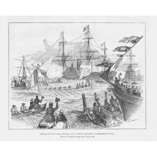PORTSMOUTH Arrival of King Louis Philippe - Antique Print 1891