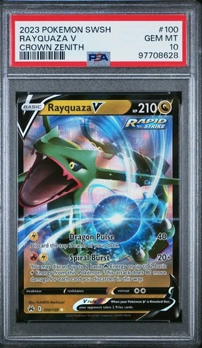 Pokemon Crown Zenith Rayquaza V 100/159 Holo PSA 10