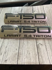 04-08 Ford F150 Lariat 5.4 Triton Front Fender Emblems OEM Badge Set Left Right