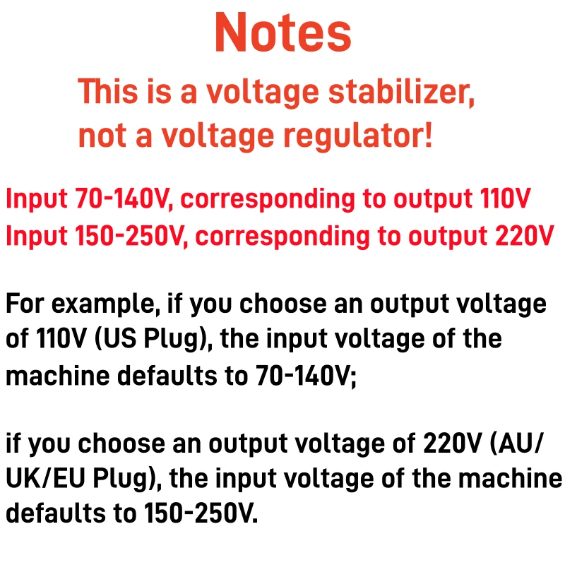 Home Automatic Voltage Stabilizer AC Regulator 70V-140V/150V-250V To 110V/220V - Image 2 of 4