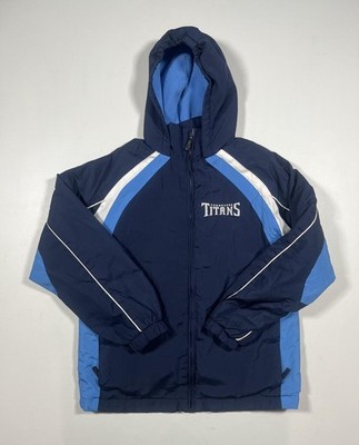 Tennessee Titans Jacket Youth Navy Hooded Fleece Full Zip NFL Reebok Read