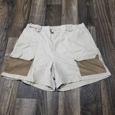 Columbia Shorts Mens Large Beige Cargo Mesh Lined Pockets