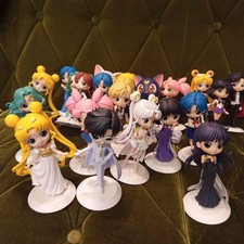Sailor Moon Qposket Figure Set of 20 Plus 3 Cats Collectible Anime Japan