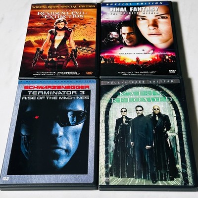 Lot of 4 Action DVD - Matrix Reloaded - Terminator 3 - Resident Evil Extinction