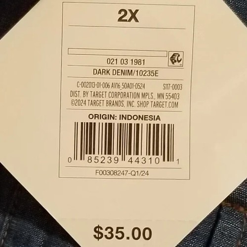 NWT Ava & Viv Dark Denim Sleeveless Shirt Dress Size 2X - Picture 8 of 10