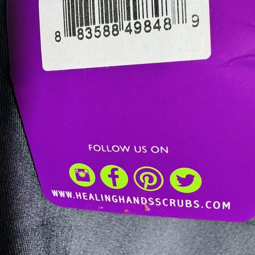 NWT Purple Label Yoga Healing Hands Women Size LP Petite Gray Color Scrubs Pants - Picture 14 of 15