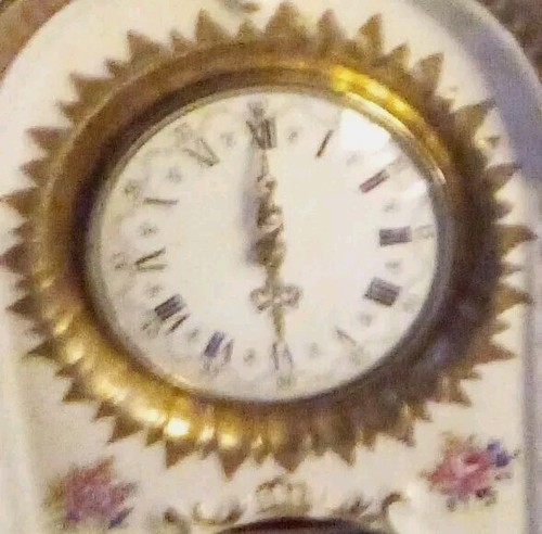1950s German Porcelain Mantle Clock Key Wind 8 Day - Picture 5 of 6