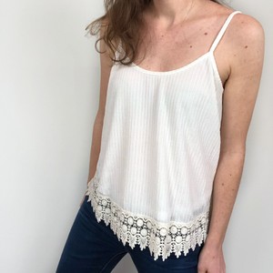 white crochet cami top