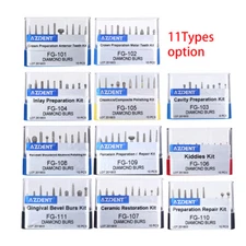 AZDENT Dental Diamond Burs Bur Set Kit FG101-FG117 fit Handpiece 10PCS/Kit 