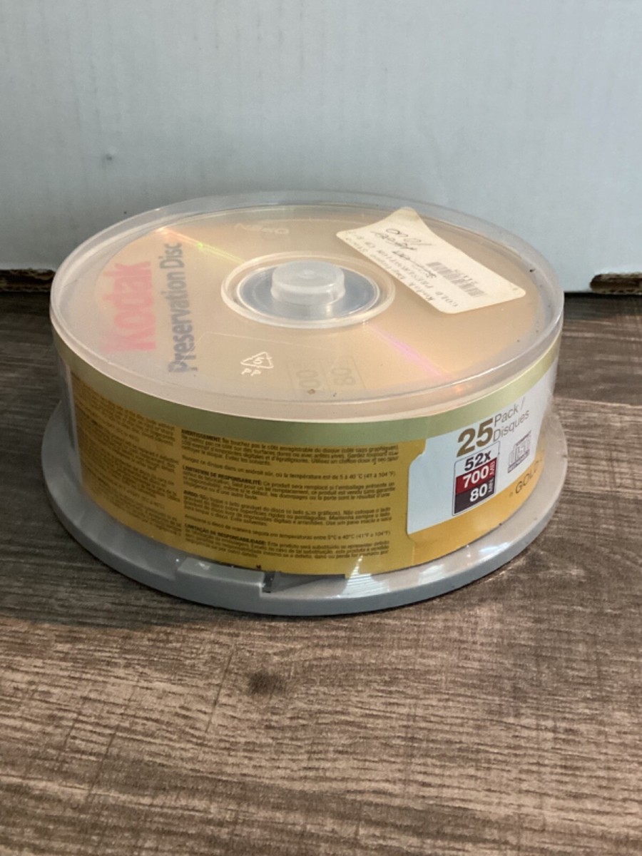 Kodak 24k Gold Preservation CD-R 300 Year 52x 700MB 80Min