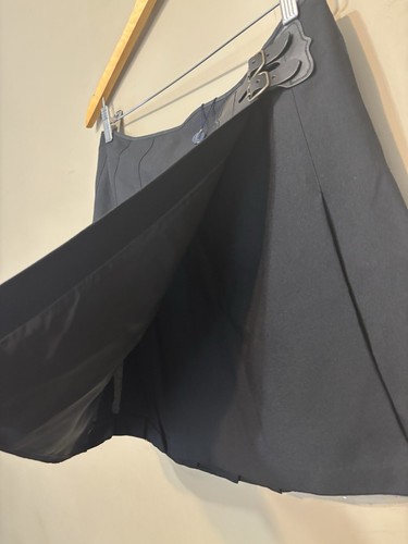 POLO RALPH LAUREN NWT Pleated Wrap Mini Skirt, Leather Buckle Detail - Picture 6 of 12