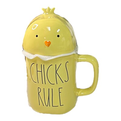 Rae Dunn ''CHICKS RULE'' Figural Coffee Mug