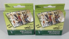 LOT OF 2 Pioneer Photo Corners Self Adhesive 250 Pack Clear Photo Made PCR-1