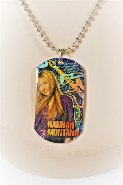 Rare Vintage Memorabilia Disney S Hannah Montana Miley Cyrus Dog Tag Necklace For Sale Online Ebay