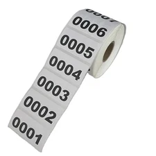 Inventory Number Stickers Consecutive Number 1000 Labels Self Adhesive 2"x1"