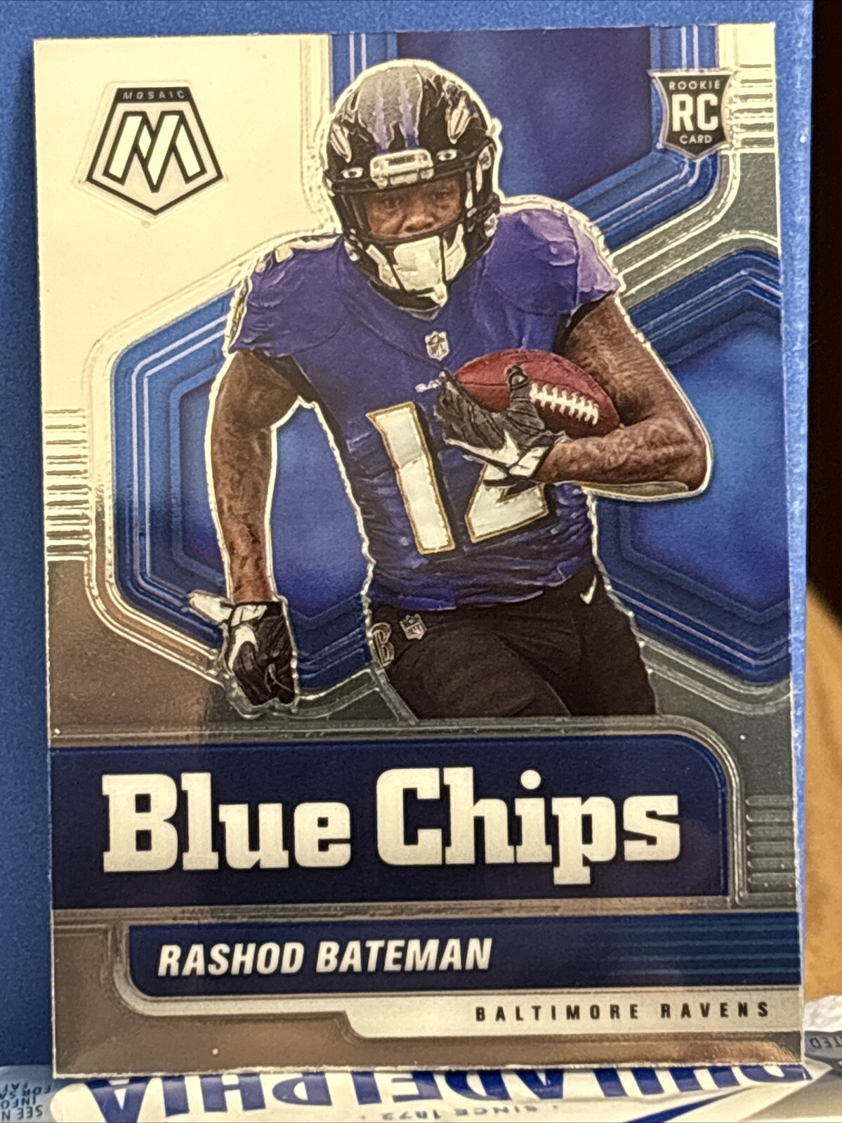 2021 Panini Mosaic #9 Rashod Bateman Blue Chips Prizm Silver RC