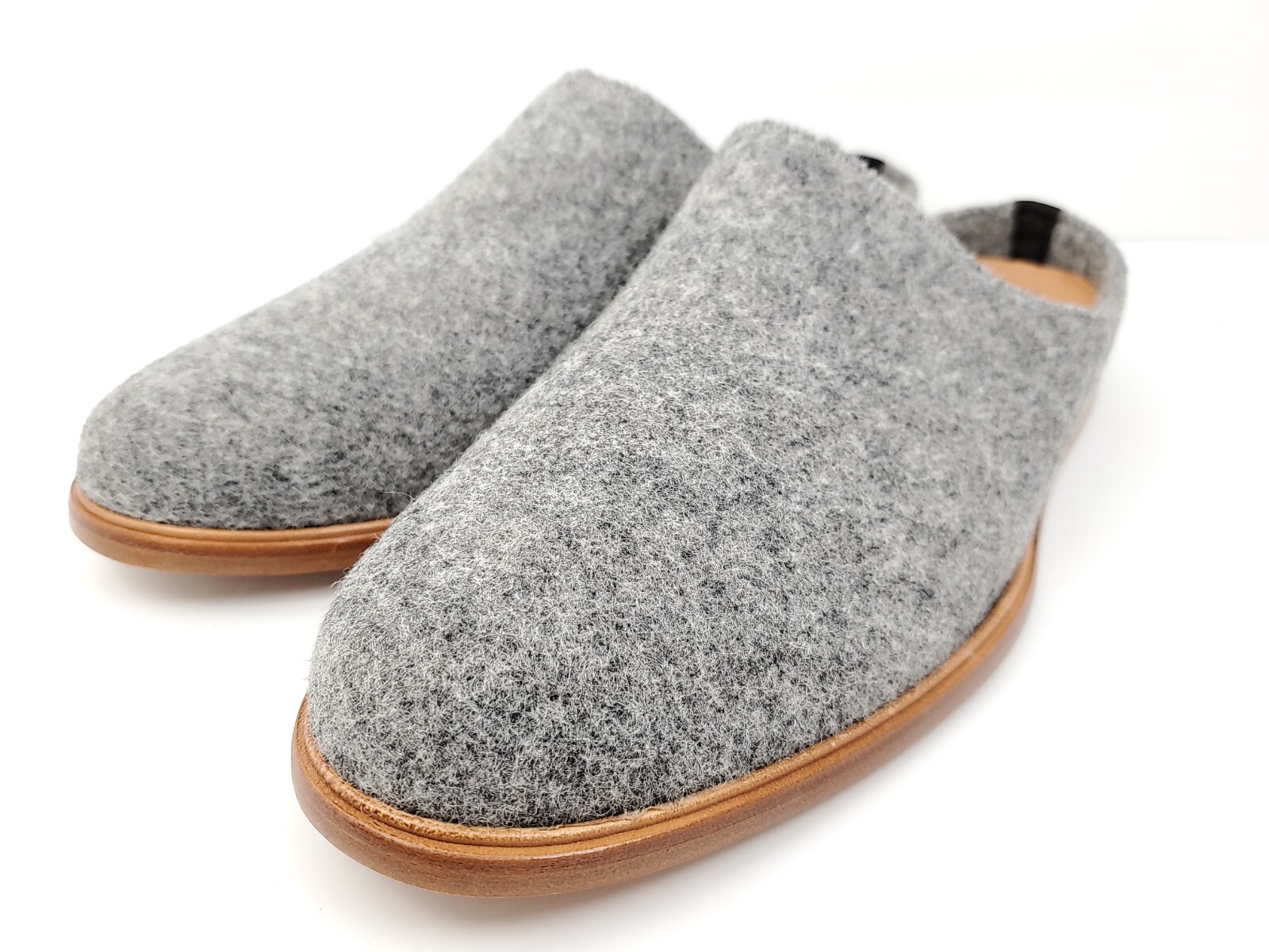 SAOLA Rhodes The Wool Ho Ciabatta Mule Suola in Pelle Grigio Uomo Tg 11