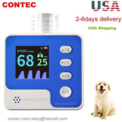 VET EtCO2 Capnograph Mainstream Respiration Rate End-tidal VET CO2 Monitor CA10m