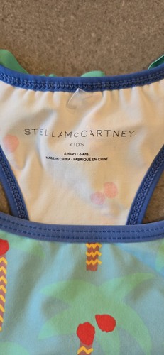 STELLA MCCARTNEY Little Girl Swimsuit Teal Palm Trees Size 6 - Picture 3 of 7