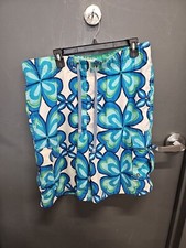 Mens Holister Blue Floral Print Swim Trunks Sz L