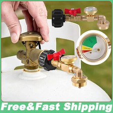 Propane Refill Adapter w/ON-Off Valve and Gauge Fill 1Lb Bottle From 20Lb Tank