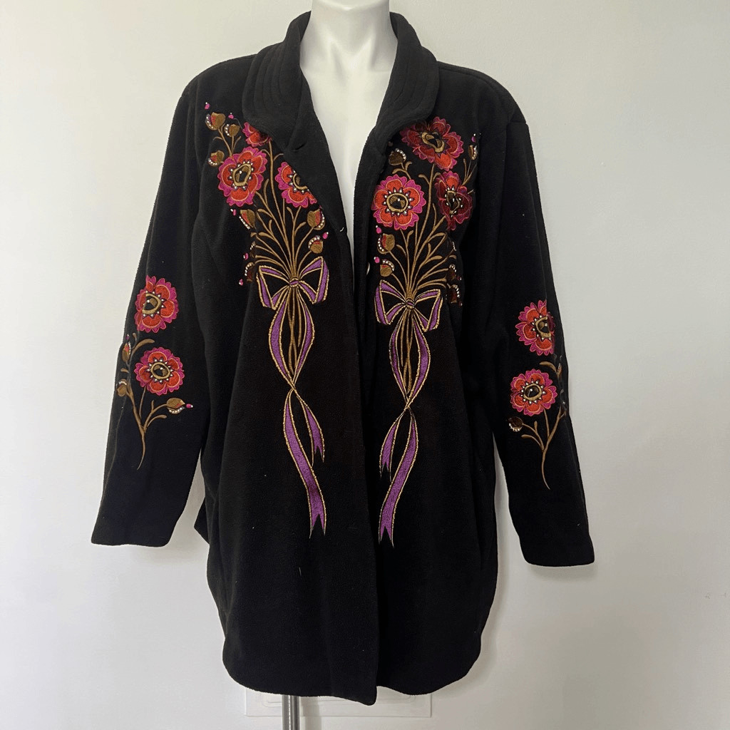 Bob Mackie Wearable Art 90s Embroidered Jacket - image 1