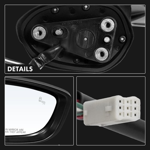 Passenger RH Black Power Mirror w/ Blind Spot for Mazda 3 3 Sport 2014 2015-2016 - Picture 8 of 10