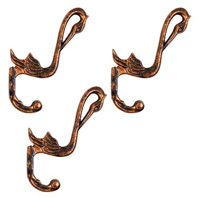 Set of 3 Cast Iron Pelican Shape Coat Hooks Wall Art Decor-Pelican Shape Hang...