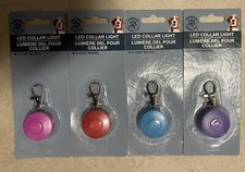 4x Pet Cat Dog Puppy LED Flashing Collar Tag Clip Buckle Safety Night Light