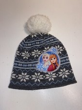 Disney Frozen Girls Elsa Anna Winter Hat Pom Beanie One Size