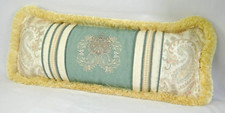Fringed Pillow made w Ralph Lauren Romantic Traveler Paisley Stripe Fabric 27x10