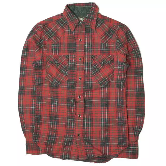 RRL PLAID L/S WESTERN SHIRTS XS Red Long sleeve Check Double RL tops