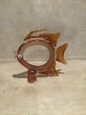 MURANO STYLE HAND BLOWN ART GLASS FISH FIGURINE MULTICOLORED 8 x8