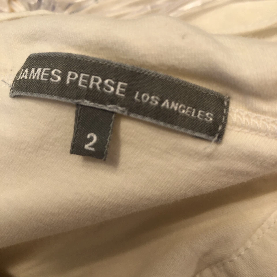James Perse Los Angeles Mujer Talla 2 Falda Forrada Blanco Algodón Botón Corbata Espalda Foto 4 de 4