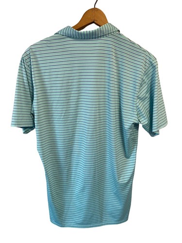 Holderness And Bourne Mens Blue Striped Golf Polo Size Medium W/Logo - Picture 2 of 4