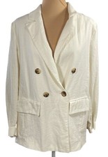 A New Day Blazer Jacket Light Weight Size L Large Cream Linen Feel