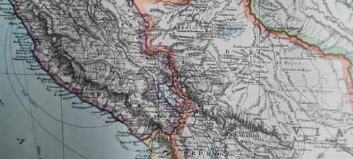 Antike (1907) Landkarte - Südamerika Nordwesten - Bolivien / Peru / Kolumbien - Bild 5 von 15