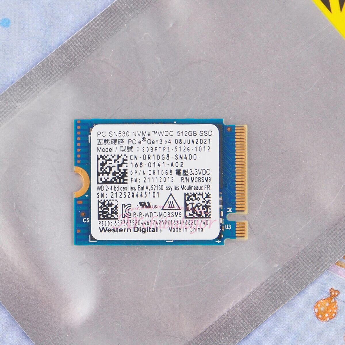 Western Digital PC SN530 512GB M.2 2280 NVMe Internal SSD (SDBPNPZ