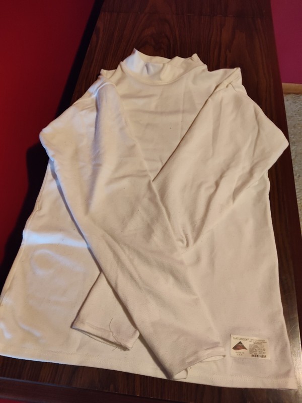 White, Medium, Men's Compression Long Sleeve Shirt. Naturexx
