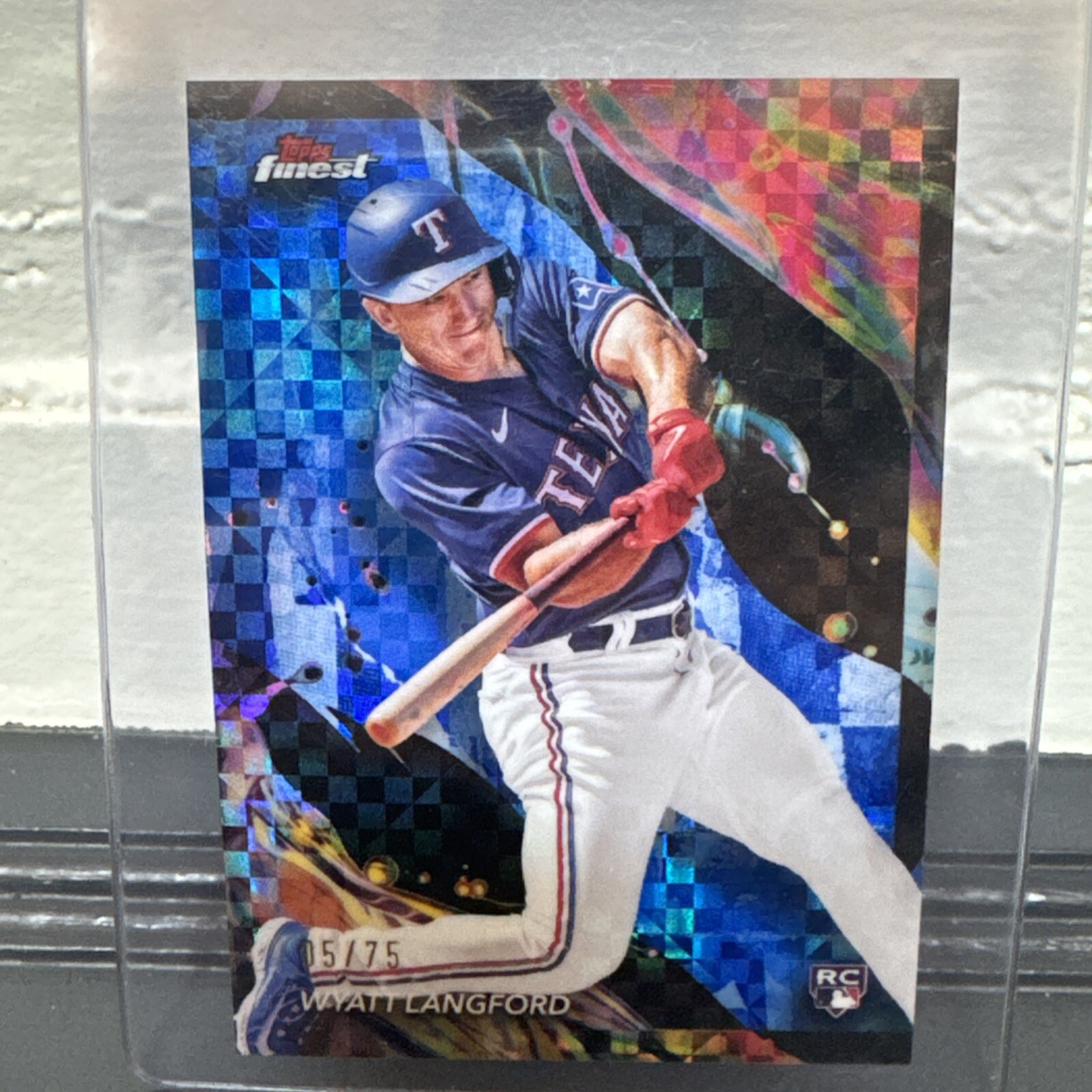 2024 Topps Finest - L Wyatt Langford #141 Blue Checkerboard Refractor (RC) 05/75