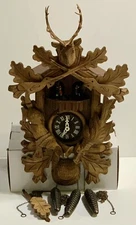 Black Forest Hunter Large H-Carved German Working Cuckoo Clock January 1985