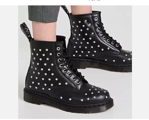 1460 STUD WANAMA LEATHER LACE UP BOOTS MSRP$210 - Picture 1 of 12