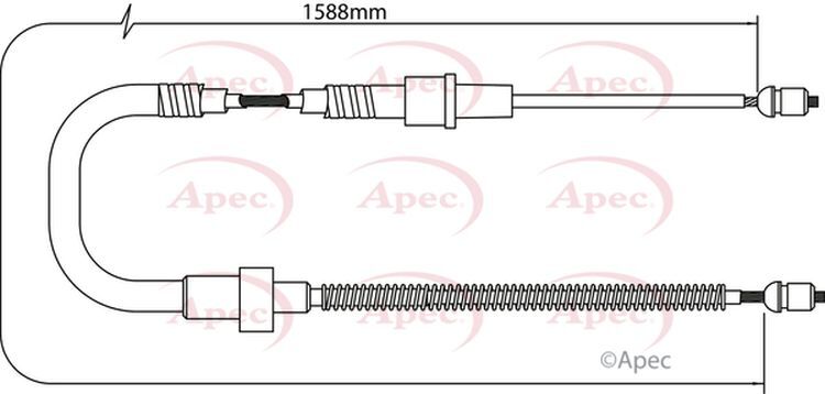APEC Parking Brake Cable Rear Left/Right for Drum Brake - CAB1404