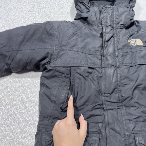 The North Face Boys Jacket HyVent 550 Goose Down Black Vintage Full Zip Hood XS - Picture 5 of 19